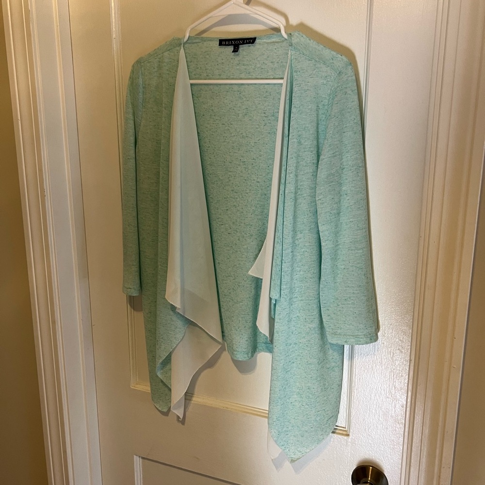 Brixon Ivy Light Green Open Front Cardigan